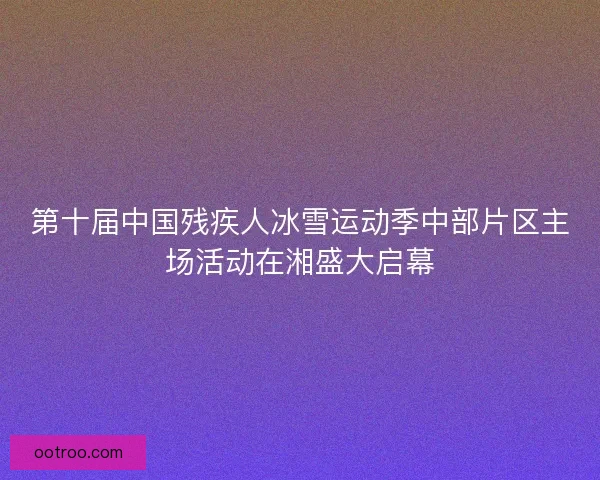第十届中国残疾人冰雪运动季中部片区主场活动在湘盛大启幕