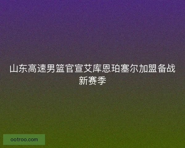 山东高速男篮官宣艾库恩珀塞尔加盟备战新赛季